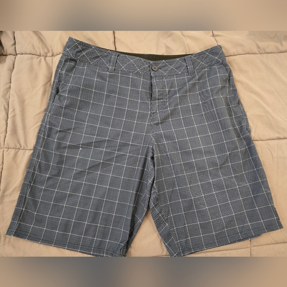 O'Neill Blue Plaid Hybrid Shorts